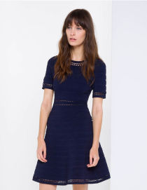 Sandro perforated blue dress